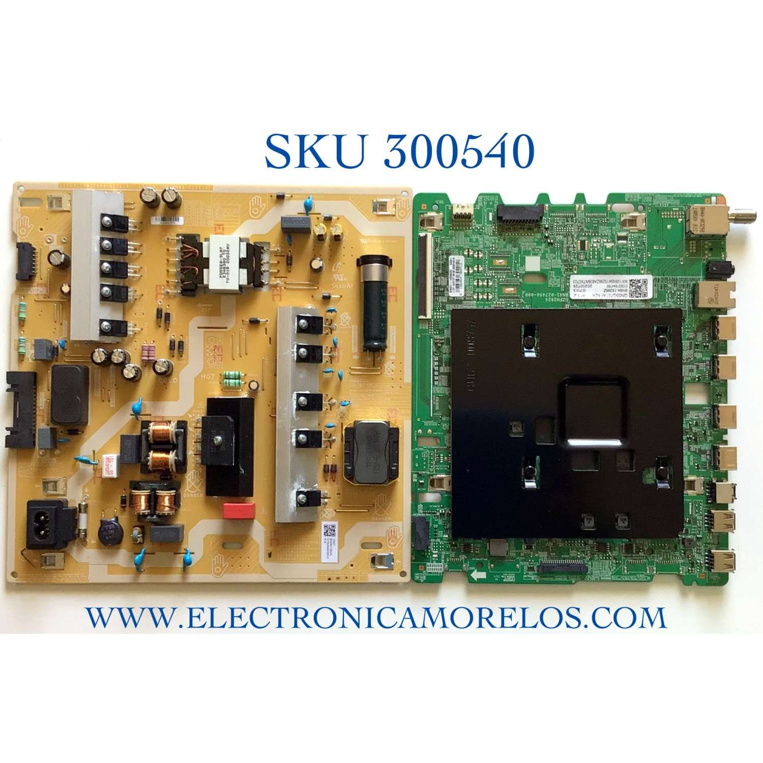 KIT DE TARJETAS PARA TV SAMSUNG MAIN BN94-15296Z / BN41-02749A / BN97-16593C / FUENTE BN44-01062A / L55E8_TSM / BN4401062A / PANEL CY-RT055FGLV3H / MODELO QN55Q70TAFXZA FB03